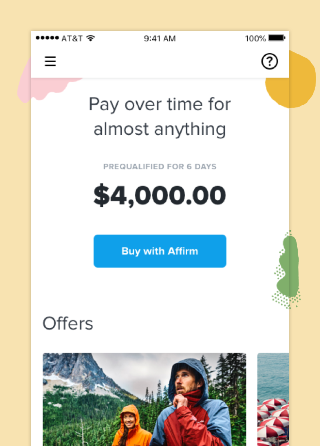 Affirm prequalification on web hero